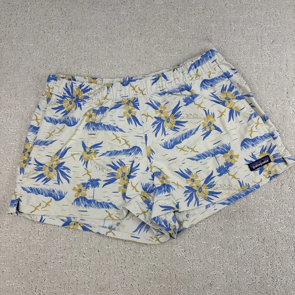 Patagonia Barely Baggies Shorts‎ Womens Small White Floral 2.5